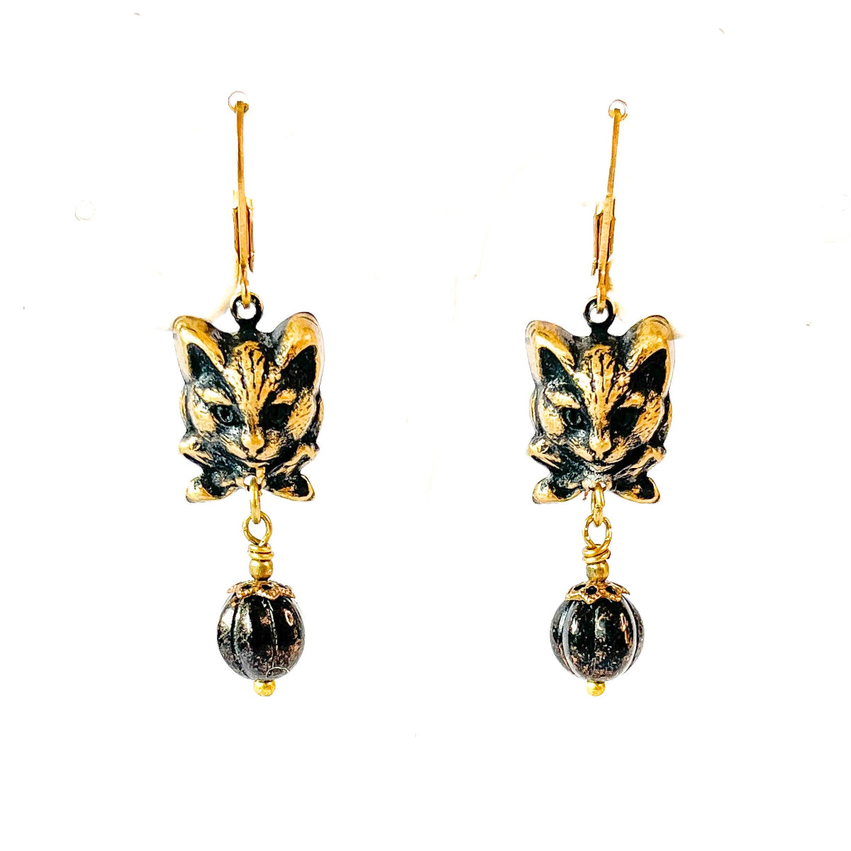 aros gato metal bronce