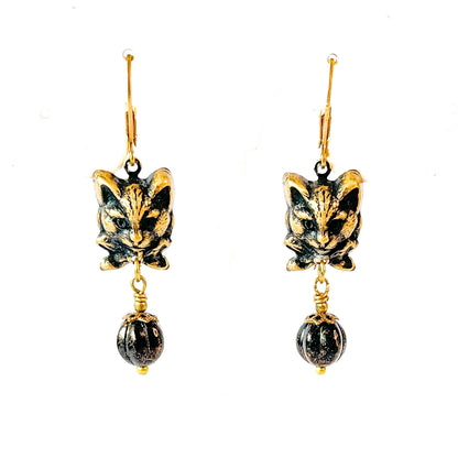aros gato metal bronce