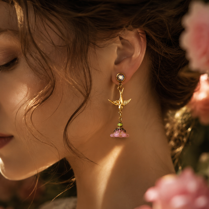 aros golondrinas y flor