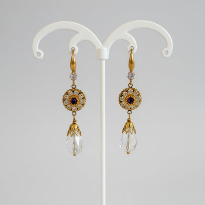 aros lágrima de cristal elegantes estilo Bridgerton