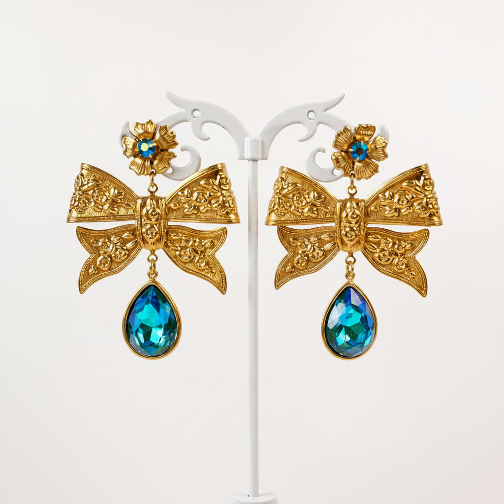 aros lazo dorado
joyería europea vintage