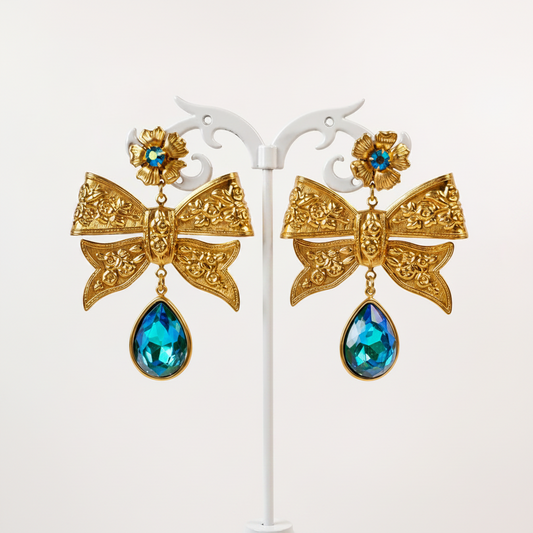 aros lazo dorado
joyería europea vintage