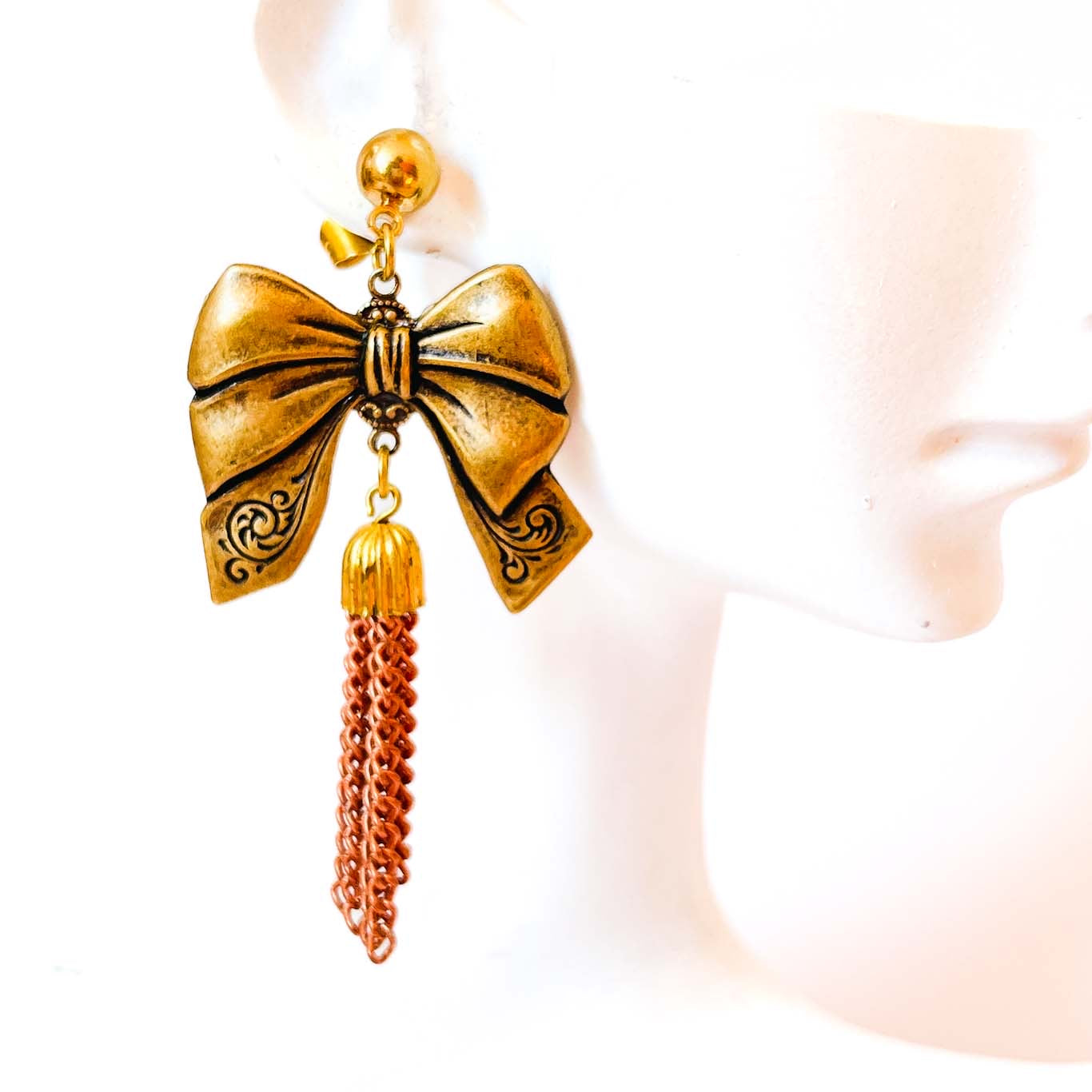 aros lazo dorados mujer