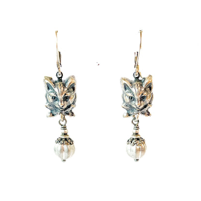aros metal gato plata