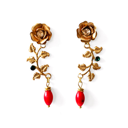 Twig and Flower Earrings