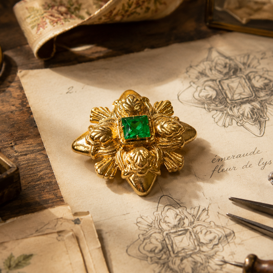 broche monet vintage dorado
