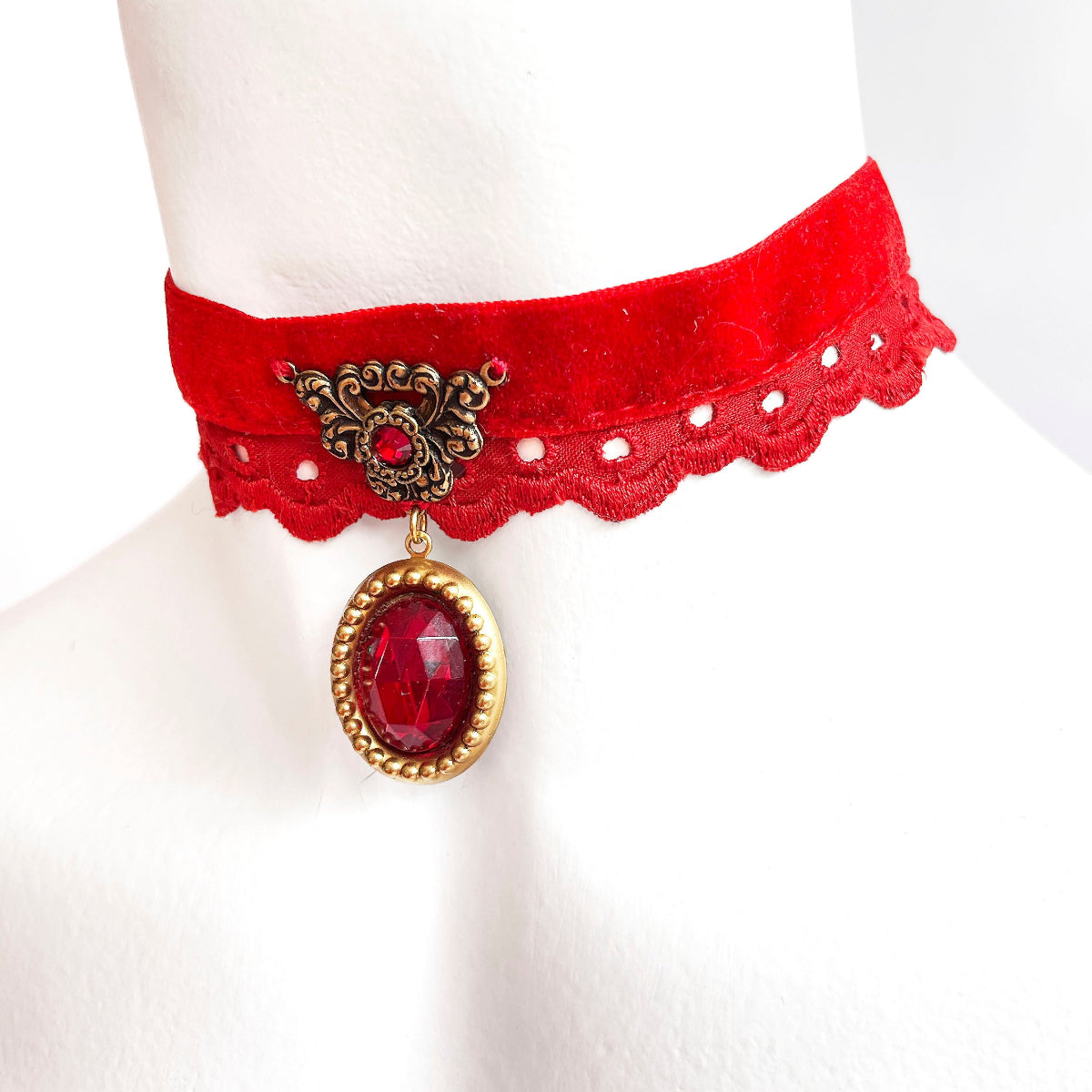choker rojo terciopelo