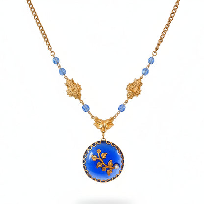 collar colgante cristal azul 