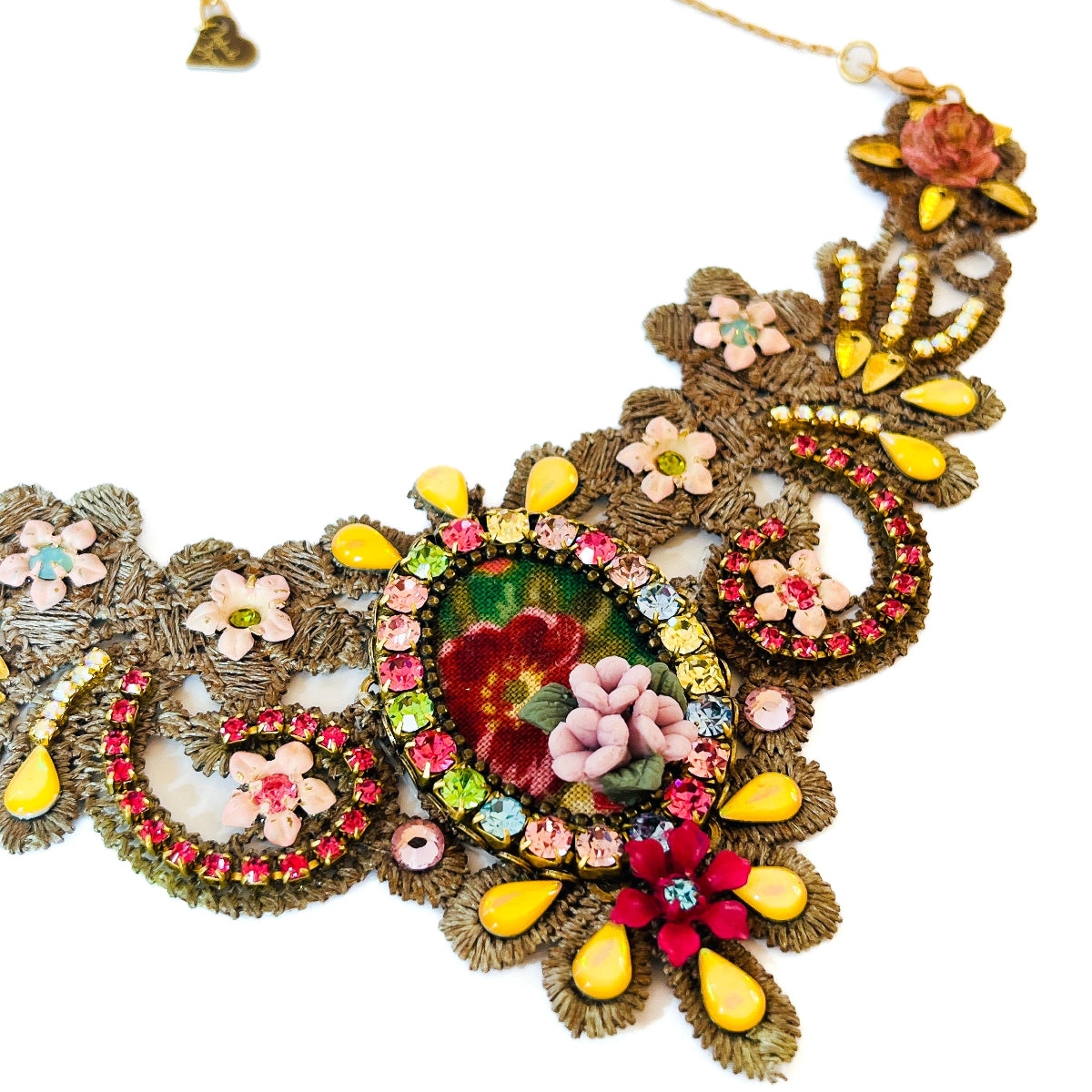 collar fiesta elegante unico con colores y flores venta en chile