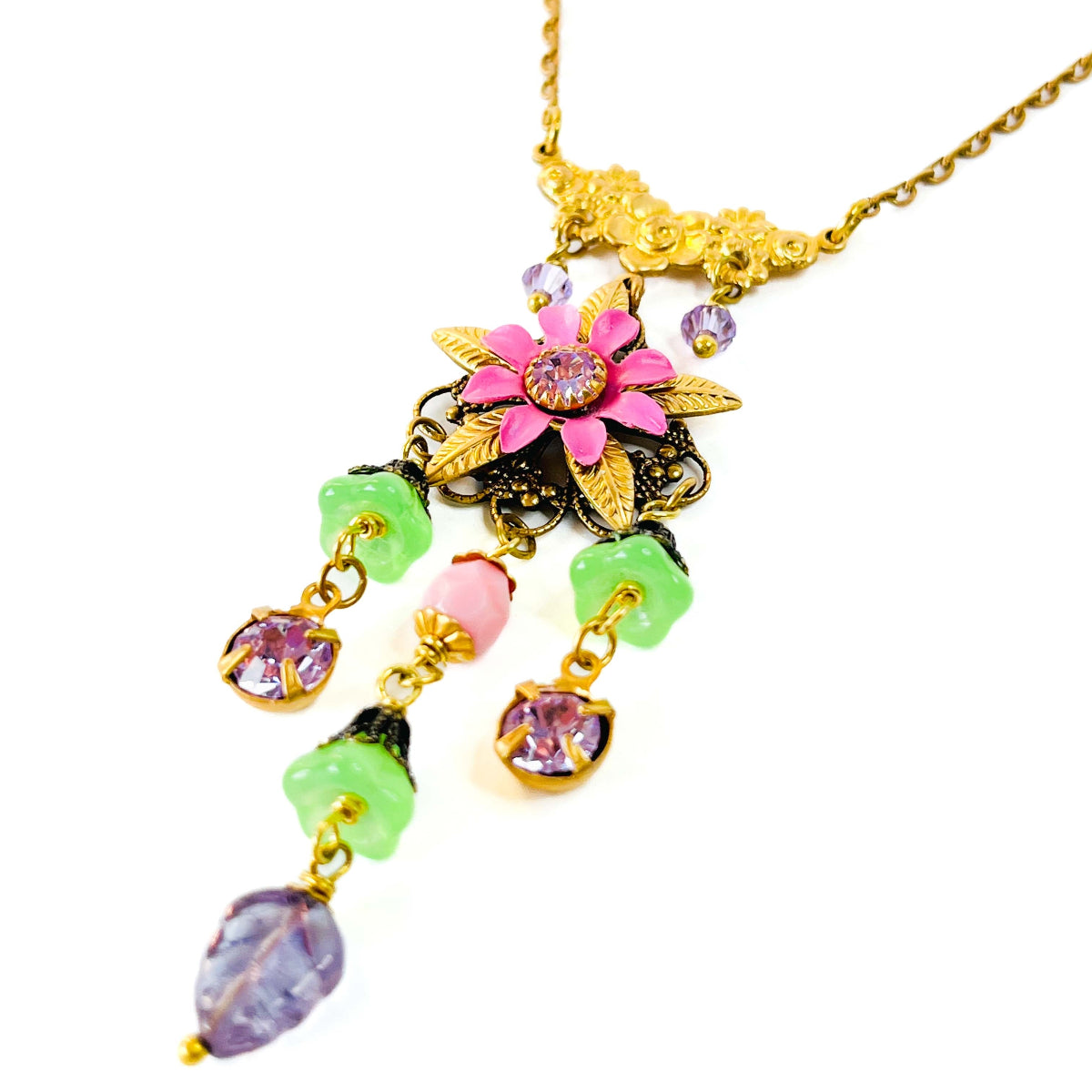 collar flores mujer joyería artesanal