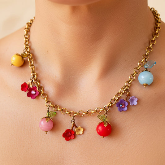 collar frutas y flores 