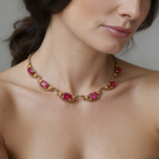 collar estilo joyería de epoca inspirado en los personajes de bridgeron