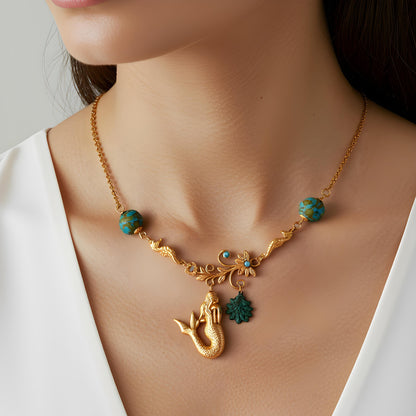 collar sirena turquesa vintage