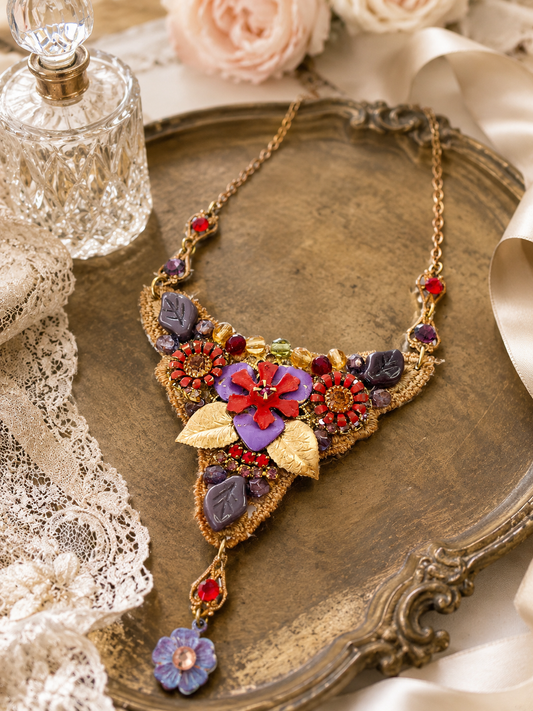 fantastic hand embroidered bohemian necklace atelier de bijoux handmade