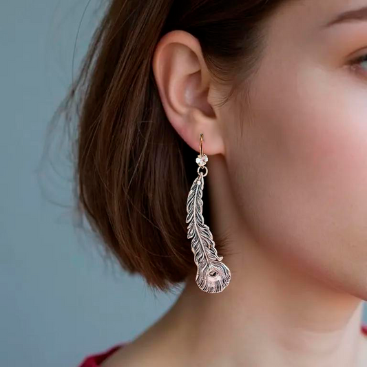 Pendientes Pluma de Pavo Real