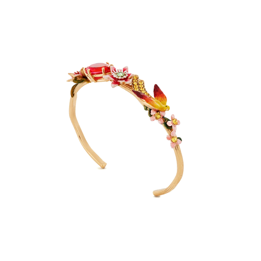 Pulsera Flor de la Pasión, Periquito y Pera de Cristal Facetado Les Nereides