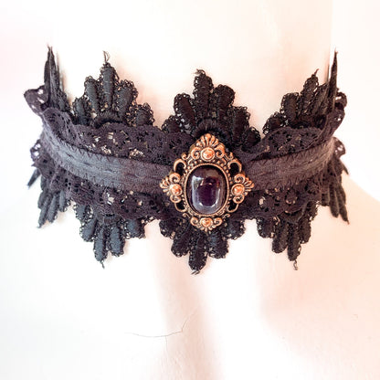 gargantilla encaje negro estilo gotico elegante