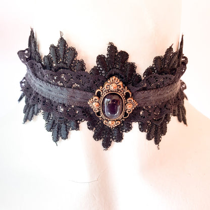 gargantilla encaje negro estilo gotico elegante