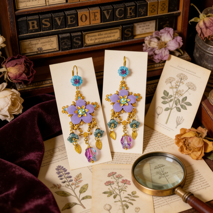 magnific_luxury-antique-earrings  hand made botanical flowers