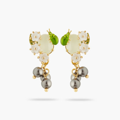 pendientes arandanos y piedra verde