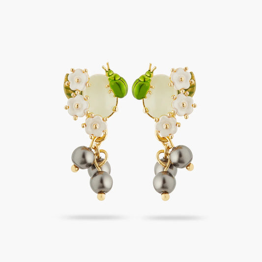 pendientes arandanos y piedra verde