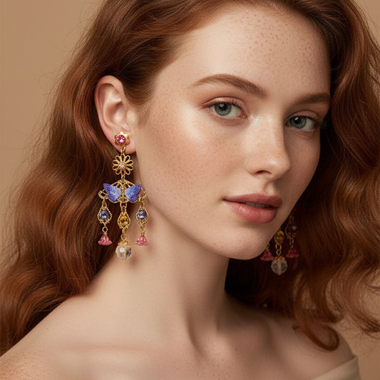 Pendientes Candelabro Mariposas y Flores