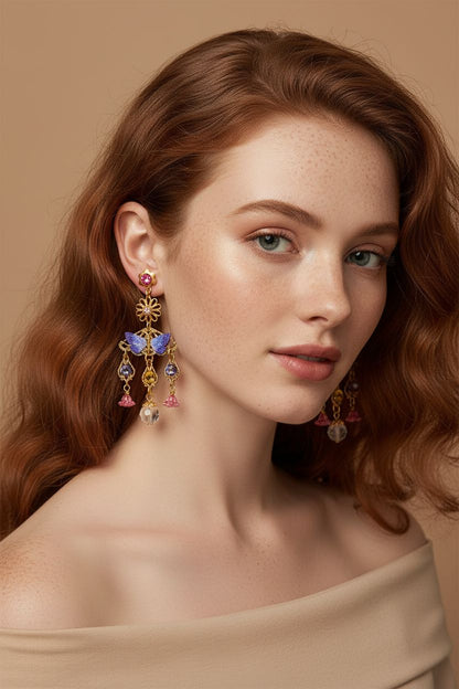 Pendientes Candelabro Mariposas y Flores