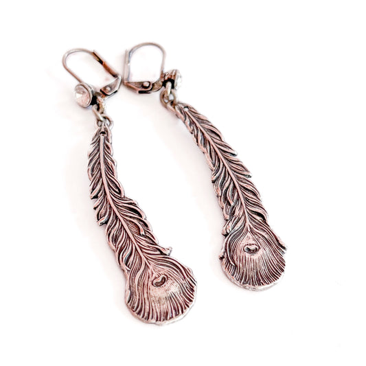 Pendientes Pluma de Pavo Real