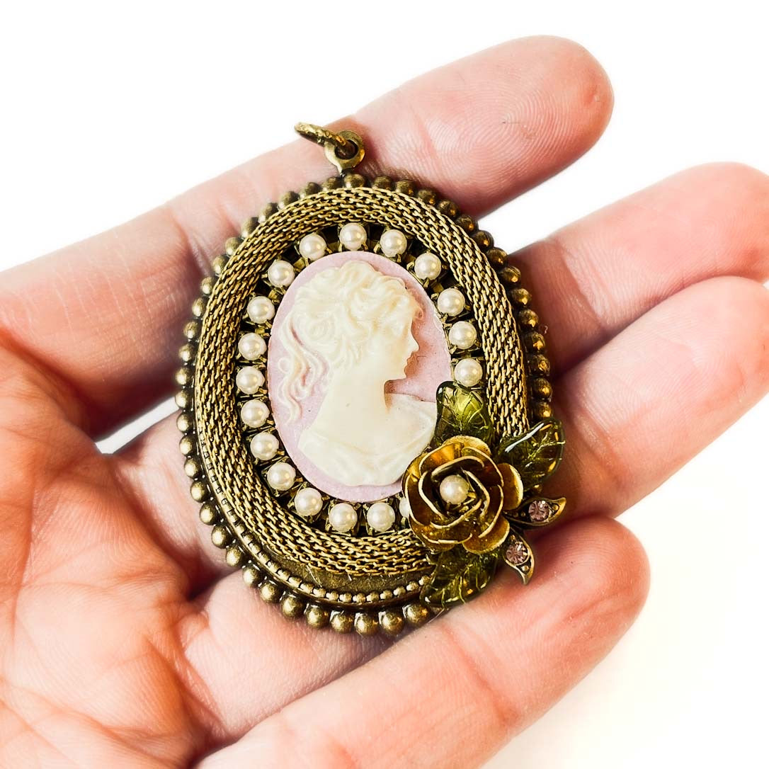 prendedor camafeo colgante camafeo joyería victoriana