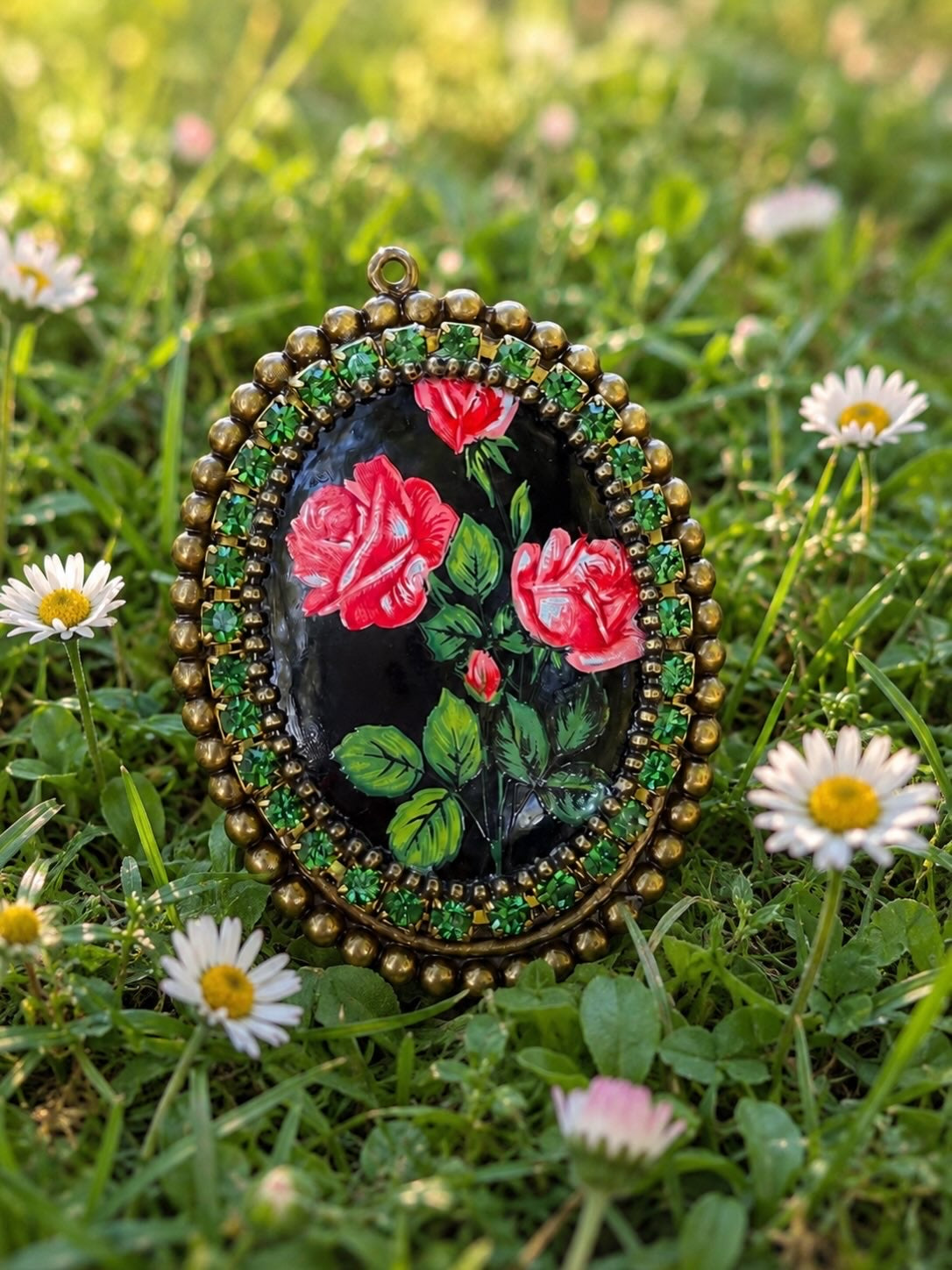 prendedor camafeo estilo victoriano floral