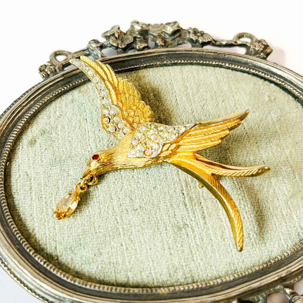 prendedor colibrí antiguo marca kramer NY