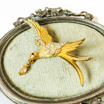 prendedor colibrí antiguo marca kramer NY