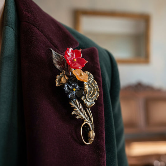 prendedor floral vintage