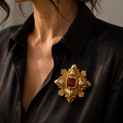 prendedor monet vintage dorado 