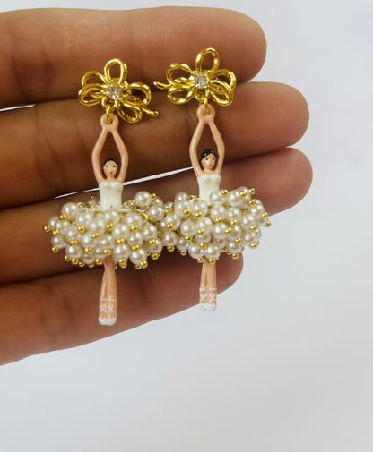 Pendientes Bailarinas Tutú de Perlas