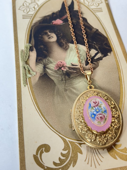 Collar Relicario Jardín Secreto 🌸 VINTAGE - Pieza Única