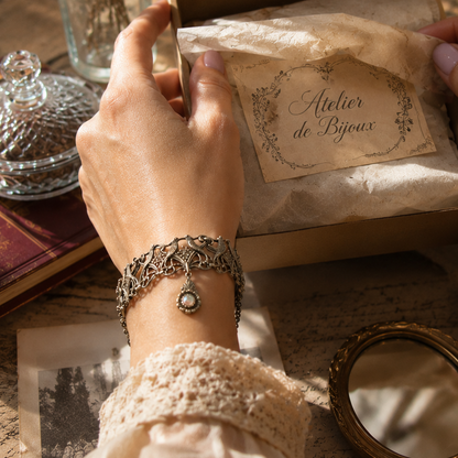 pulsera de pajaritos plateada estilo vintage