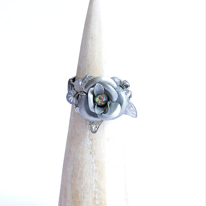 anillo romantico plateado ajustable