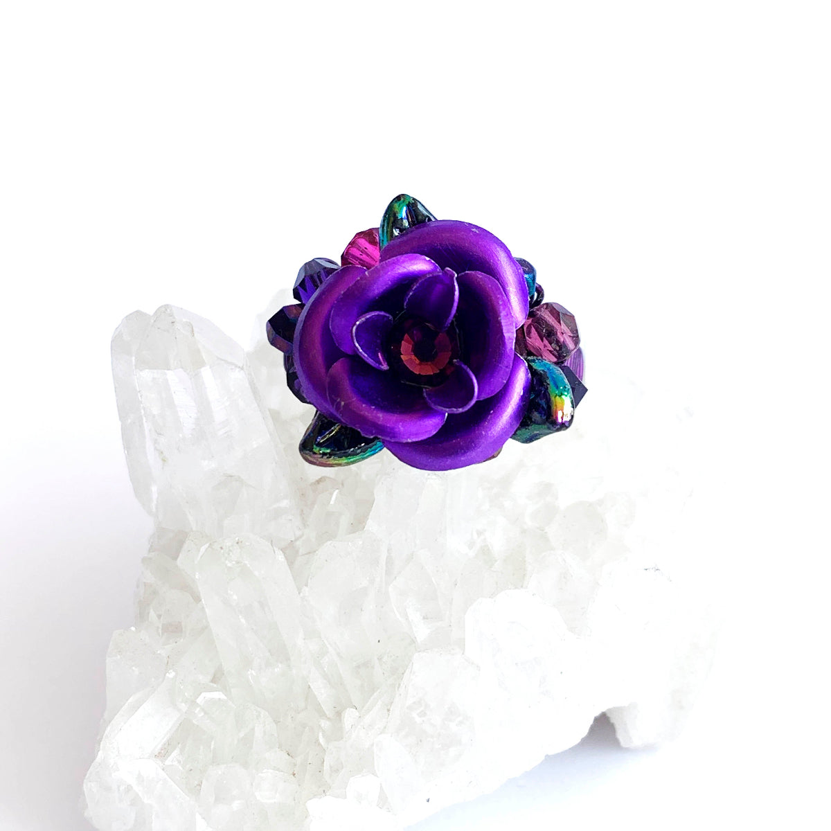 anillo romantico rosa morada